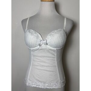 Valisere Womens Bustier Camisole Top XS Coquette White Lace Underwire Corset
